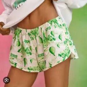 Aerie wicked Green and White Graphic Shorts